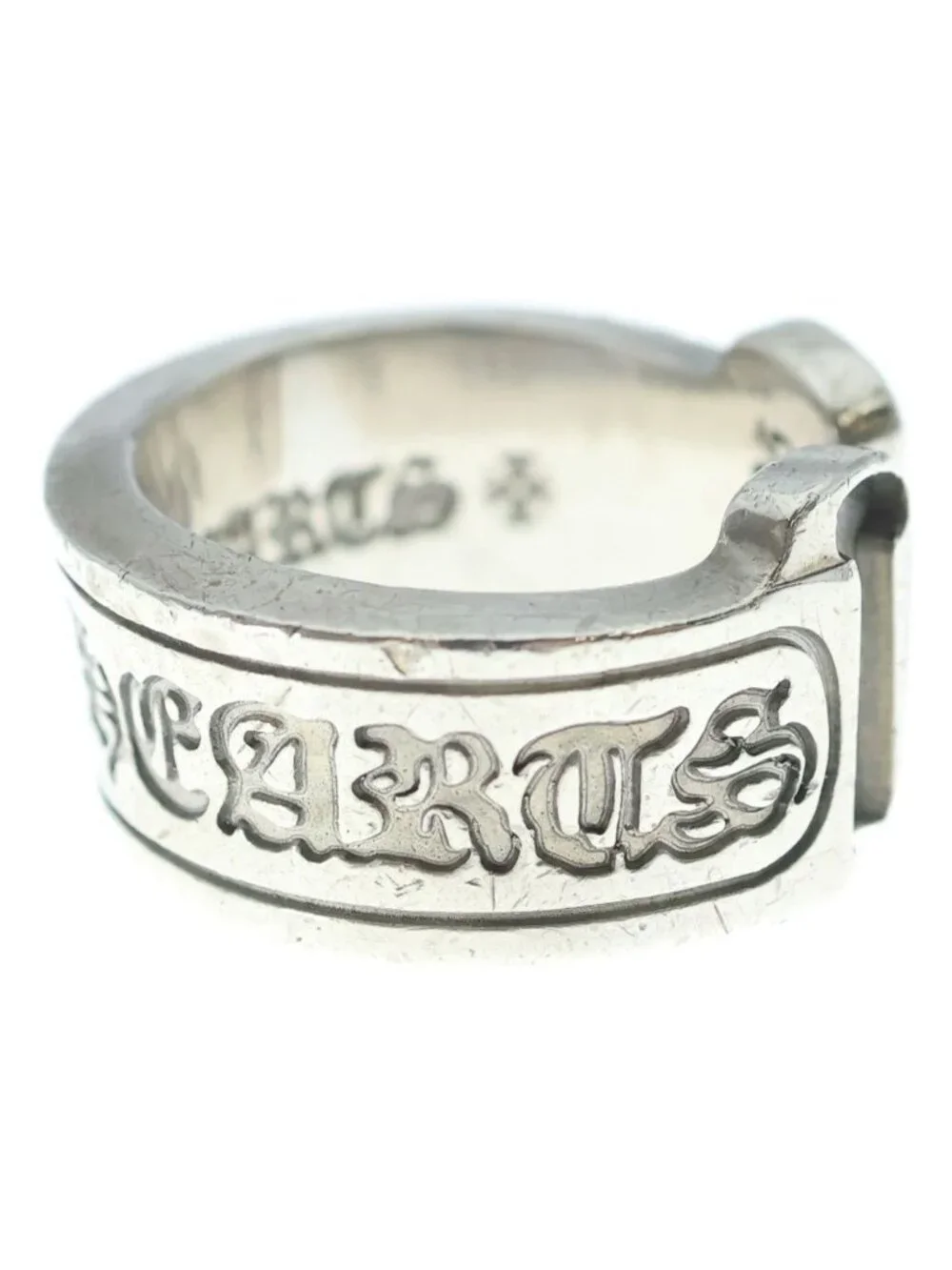 Chrome Hearts LG Scroll Label Ring Silver